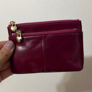 Vera Pelle Zip Card Pouch Genuine Leather